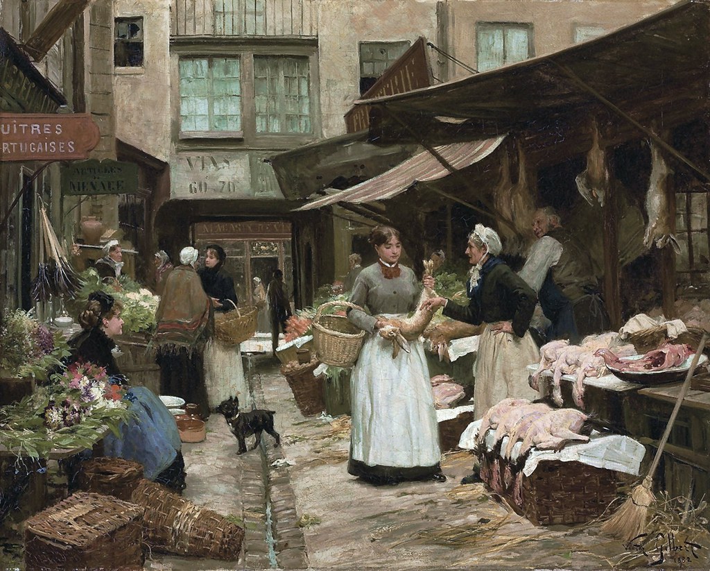 'Día de mercado', del pintor francés Victor Gabriel Gilbert (1847 - 1933).