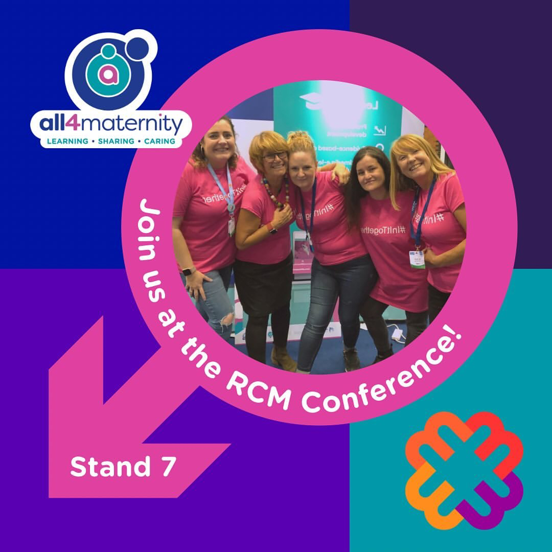 ❔Are you going to the @MidwivesRCM conference? It’s next week and we can't wait! 🙏🏽 Pop over to stand 7 & join us to chat all things midwifery, see live demos of the @all4maternity HUB & share wellbeing goodies from @WeledaUK Drop us a comment if you’re going 🙏🏽 see you there!