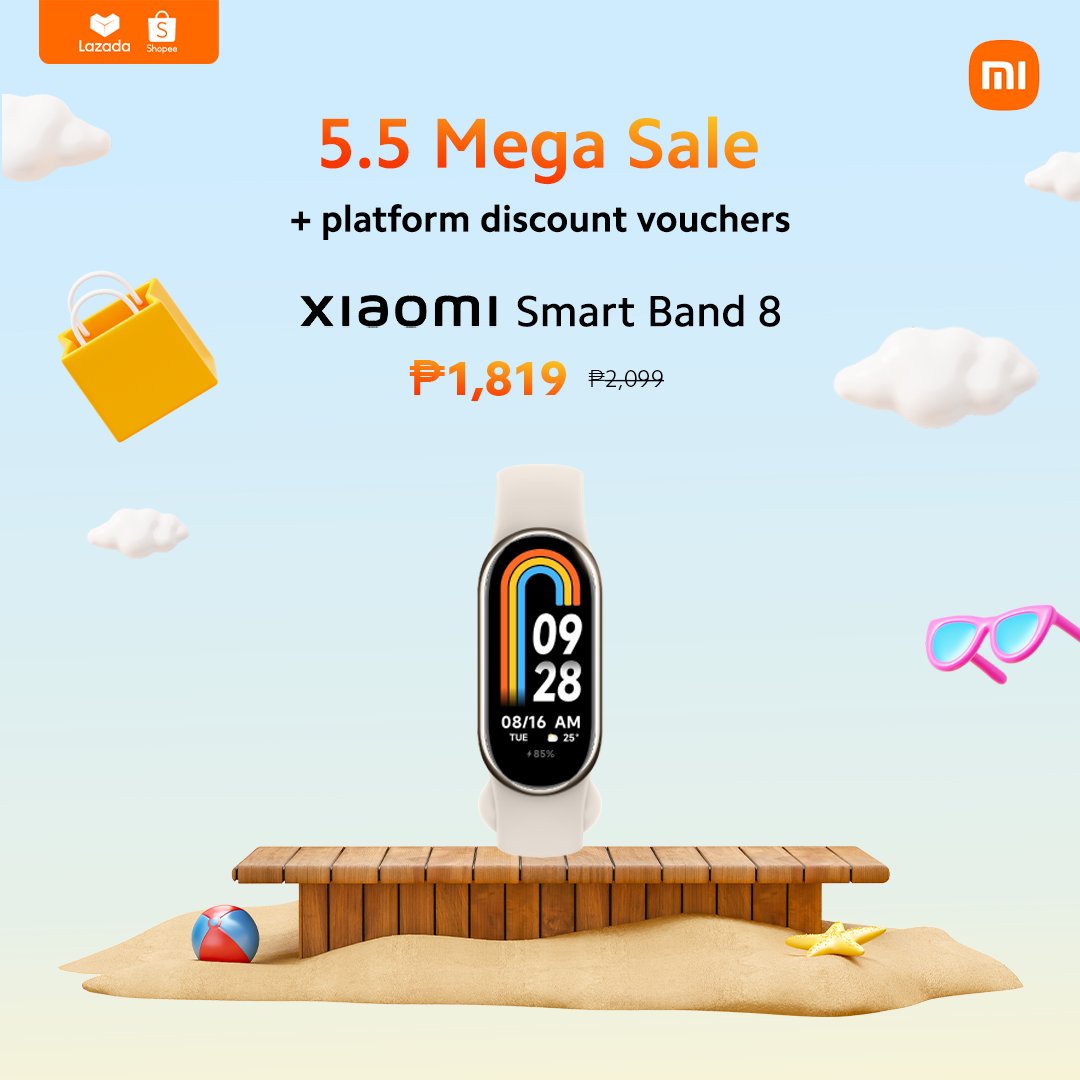 #Xiaomi55MegaSaleAlert! Get the Xiaomi wearables you’ve been eyeing for this May 5 at a special price. Head to our Xiaomi official store on Lazada and Shopee to get these amazing offers. Add to cart now: Lazada: bit.ly/XiaomiOfficial… Shopee: bit.ly/XiaomiOfficial…