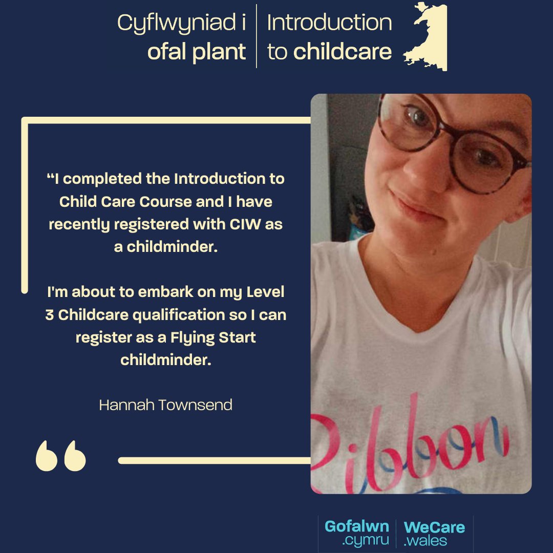 Hear from Hannah who has recently completed the Introduction to childcare course. 👇 Please contact us by emailing introductiontochildcare@socialcare.wales for more information. ow.ly/yz3A50Rh3V3..