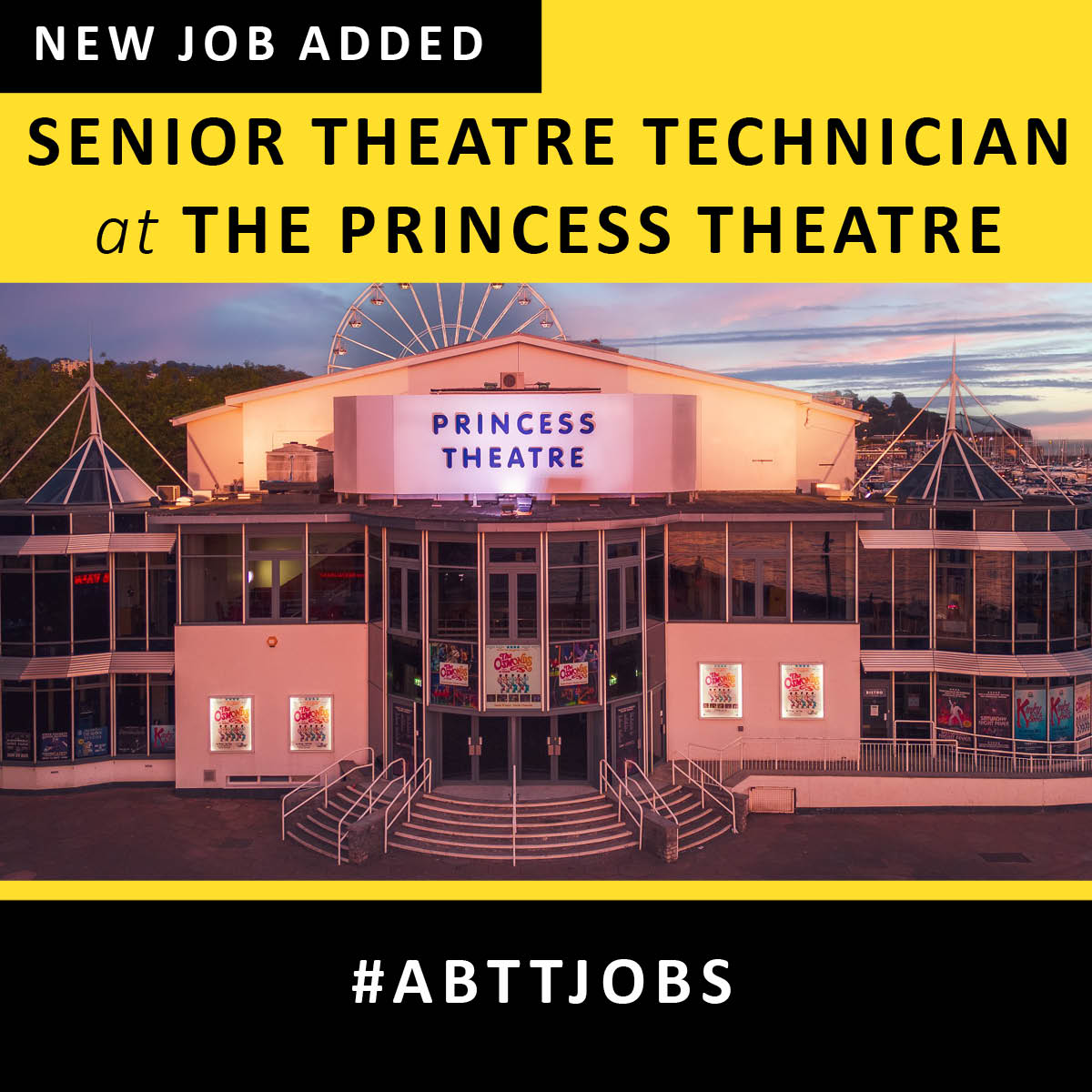 ATG Entertainment is looking for a Senior Theatre Technician to join them at The Princess Theatre is South Devon’s largest regional theatre.

Find out more and apply here: abtt.org.uk/jobs/senior-th…

#ABTTjobs #TheatreJobs #Theatre #BackstageJobs