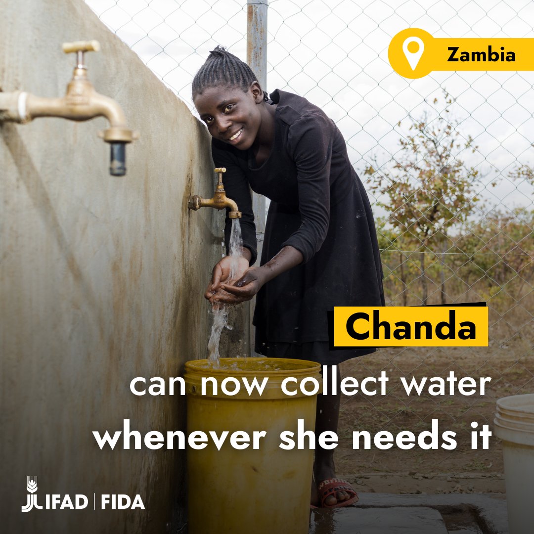 Until recently, Chanda had to walk a long distance from her village in #Zambia to fetch water, crossing thick forest and dangerous roads. But things have changed for the better thanks to this new solar-powered borehole. Now she can easily collect water whenever she needs it💧
