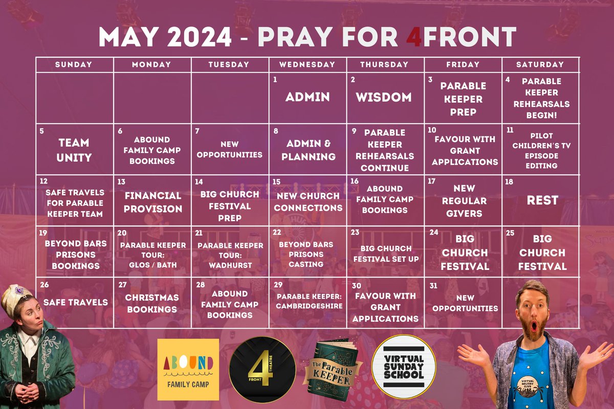 We're really ramping things up this month getting busier and busier! We welcome our Parable Keeper team, rehearse and then send them on the road! So, as always, we appreciate your prayers! 🙏