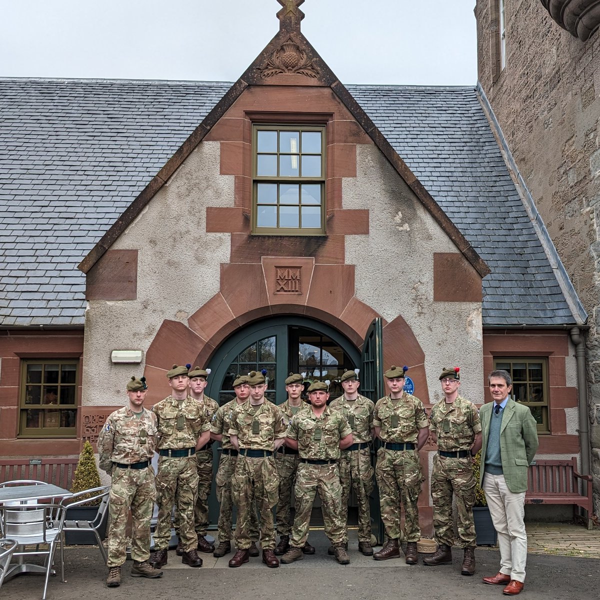 The Royal Regiment of Scotland has launched its Regimental Induction Cadre for newly trained soldiers. 9 soldiers accompanied by a corporal were hosted by the Regimental Secretary, Tim Carmichael, to a tour of the museum & lunch in the Waterloo Room.

#BWMuseum #TheBlackWatch