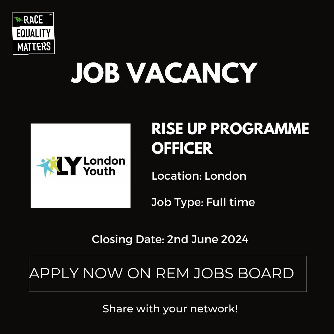 ❗️ Job Vacancies on #REMJobsBoard ❗
 
Check out our vacancies on our jobs board. 

raceequalitymatters.com/jobs/  

Featuring roles from Hospice UK and London Youth.

Please share with your networks and communities.

#jobvacancy