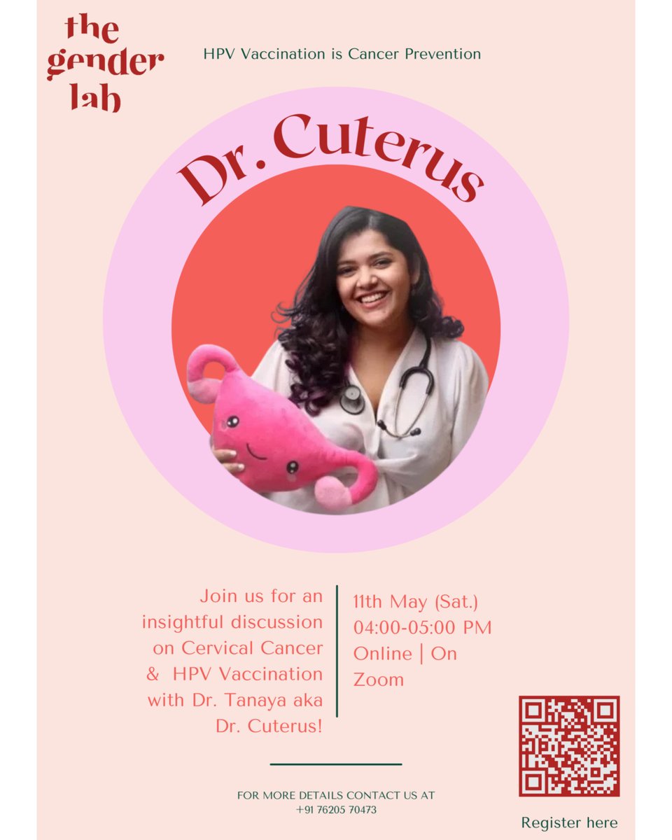 Join Dr. Tanaya Narendra aka @DrCuterus to learn about the  importance of #HPV vaccine. Whether you're an educator, parent, or just curious, this session is for you. 📌 Date: 11th May 🕒 Time: 4-5pm.

Don't miss this TGL alumni initiative. Register today!