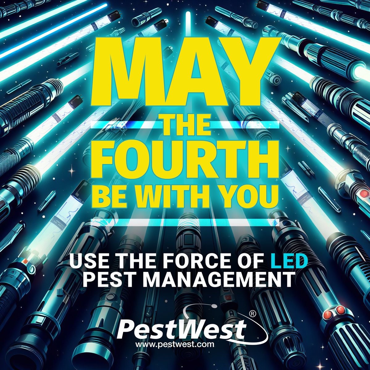 PestWest's tweet photo. Use the force of LED technology to combat flying insects in your home or business today! ✨ PestWest products utilise industry-leading technology to bring balance to the galaxy by eliminating bothersome pests. 🪲🚫 #pestcontrol #LED #technology #innovation #pestwest https://t.co/KYZzDYUItA