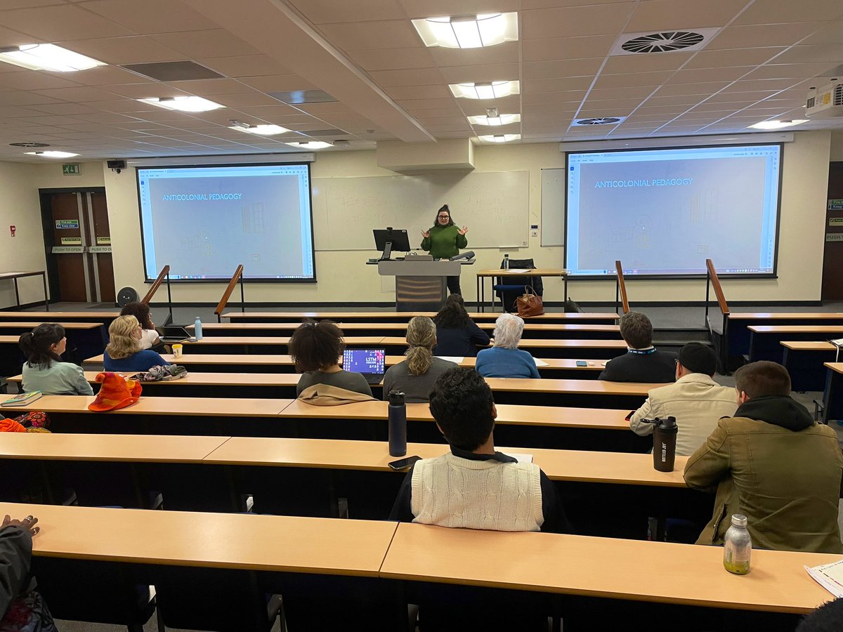 Yesterday we had our @LivUni Anticolonial Education Working Group event 'Thinking through Anticolonial Pedagogy'. Thank you to Dr @saramsalem for traveling to Liverpool & gracing us with such an interesting lecture & thank you to our attendees for the great discussion @livuniHSS
