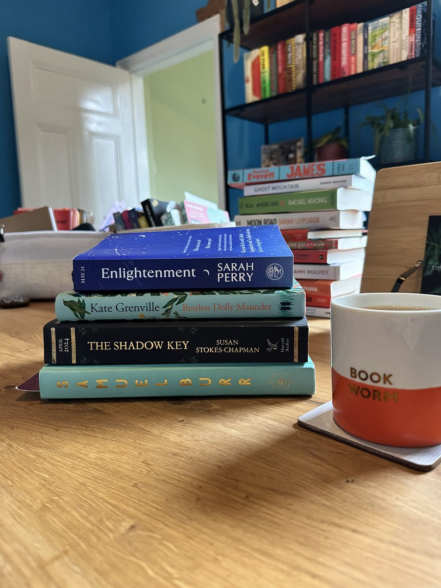 What are your reading plans for the bank holiday weekend, #BookTwitter? 

I’ve just 50 pages of #Puzzlemakers left, then moving onto #RestlessDollyMaunder from the #WomensPrizeShortlist, then returning to #Enlightenment. And listening to #TheShadowKey on audio! Phew! 🙌🏻