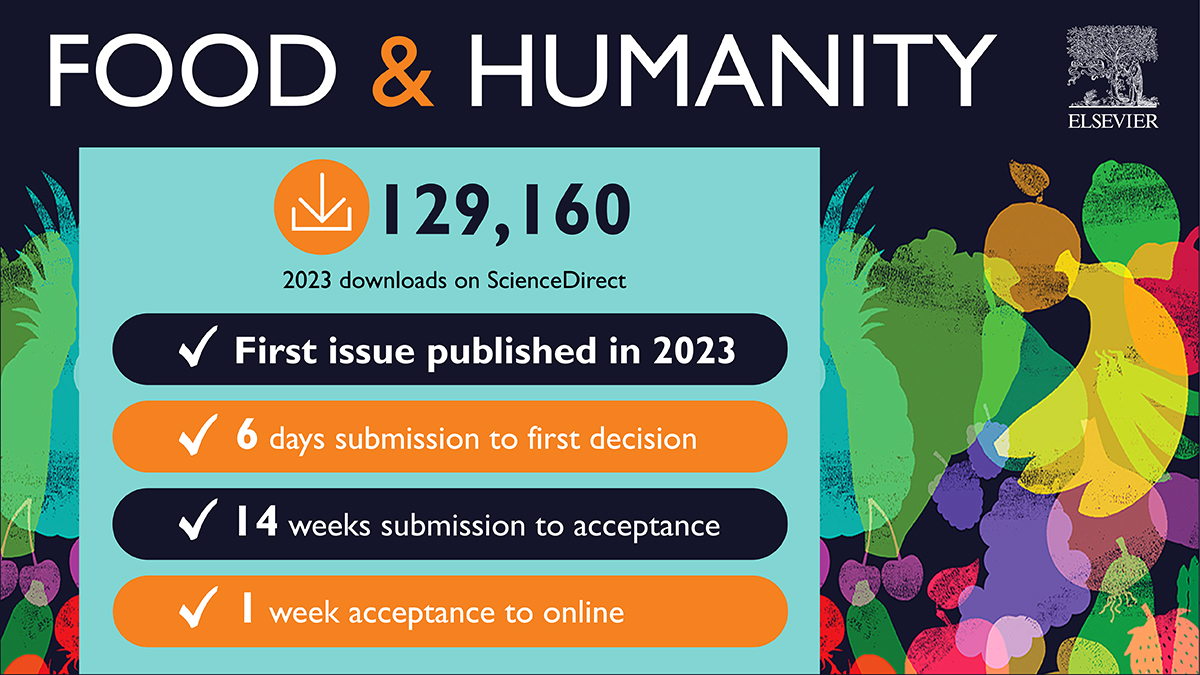 Food & Humanity is a new broad and inclusive scientific journal covering all areas of science related to food, with an emphasis on #foodchemistry, #foodsafety, nutrition & health, and sensory & consumer sciences. 

Learn more and submit >
spkl.io/60114I1D1