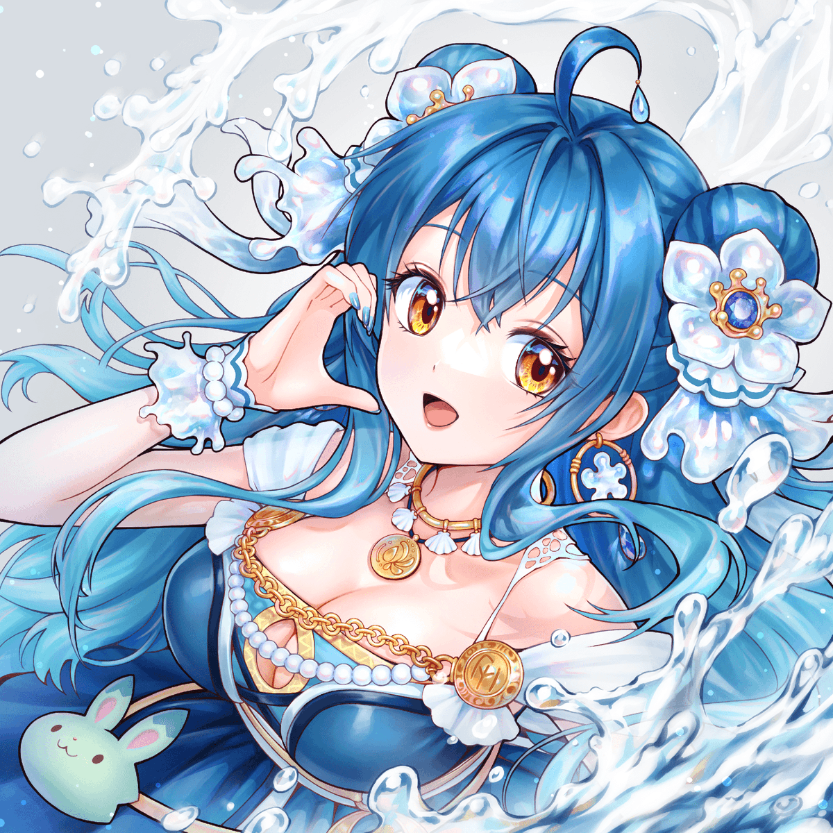 終於鼓起勇氣在X發文!
之前看北歐神話時，看到了揚波之女的故事
於是想試著詮釋想像中的揚波之女
這次第一個亮相的是9位姊妹中
年紀最小的揚浪-烏娜💙
畫了之後覺得還有很多不足的地方...
會繼續努力的✨
(完全新手用戶還請多多指教~（；´д｀）ゞ)