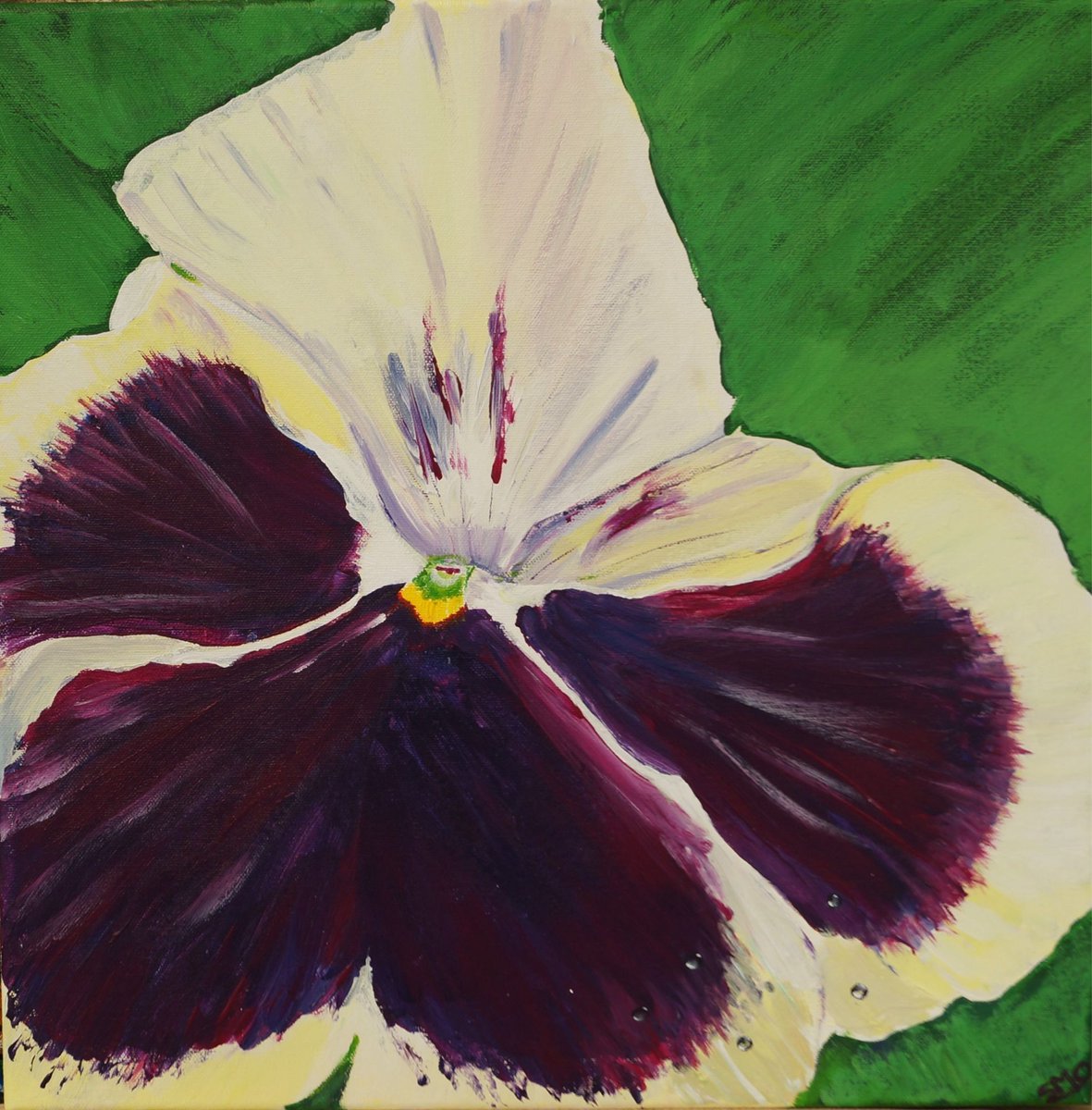 Original Pansy Painting There’s a touch of spring in the air 😄 Here’s a gift for flower lovers Pansy original painting on canvas just £45 with free shipping ! Link in comments #UKGiftHour