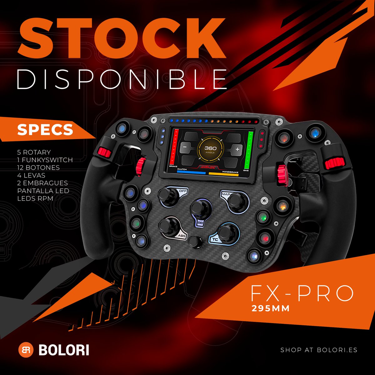 🚨¡STOCK DISPONIBLE! 🏎️Experimenta la máxima emoción con nuestro volante de competición. Con panel de fibra de carbono, pantalla LCD de 4.3", botones RGB, levas magnéticas... 
¡Disponible ahora para envío inmediato! 
#SimRacing #fxpro #simagic #bolori

bolori.es 🏁