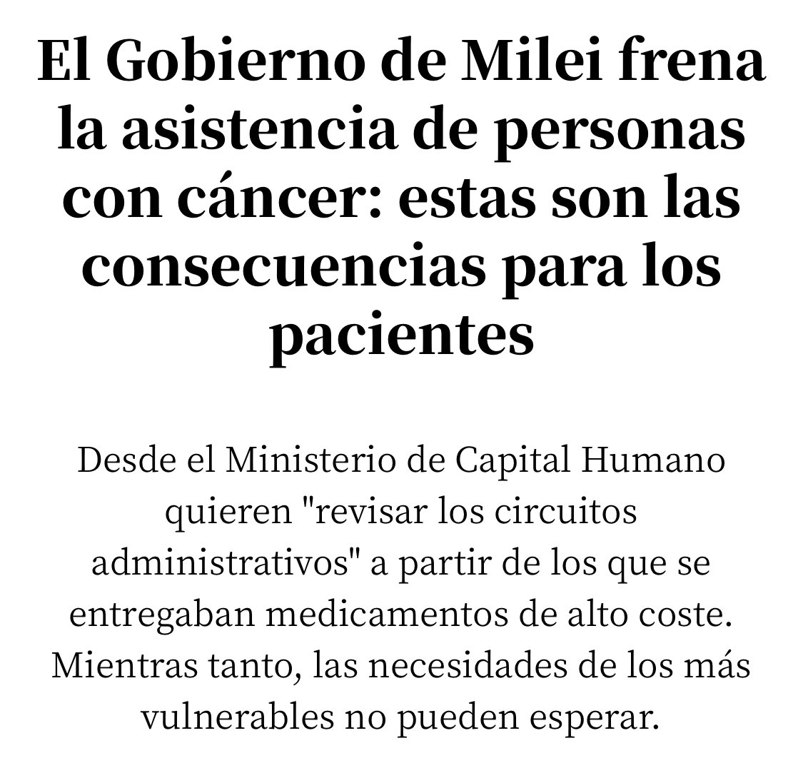 “Sus políticas solo traen pobreza y muerte” dice Milei, cuyas políticas traen pobreza y muerte.