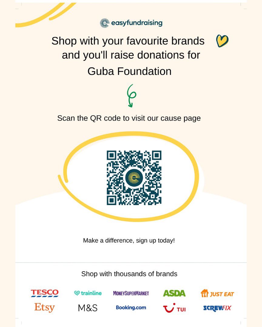 Exciting News! Did you know you can support GUBA Foundation every time you shop online in the UK. We've partnered with easyfundraising, where you can raise free donations with over 8000 retailers! Plus, for the next two weeks, every sign-up earns us a £1 bonus donation! It only…