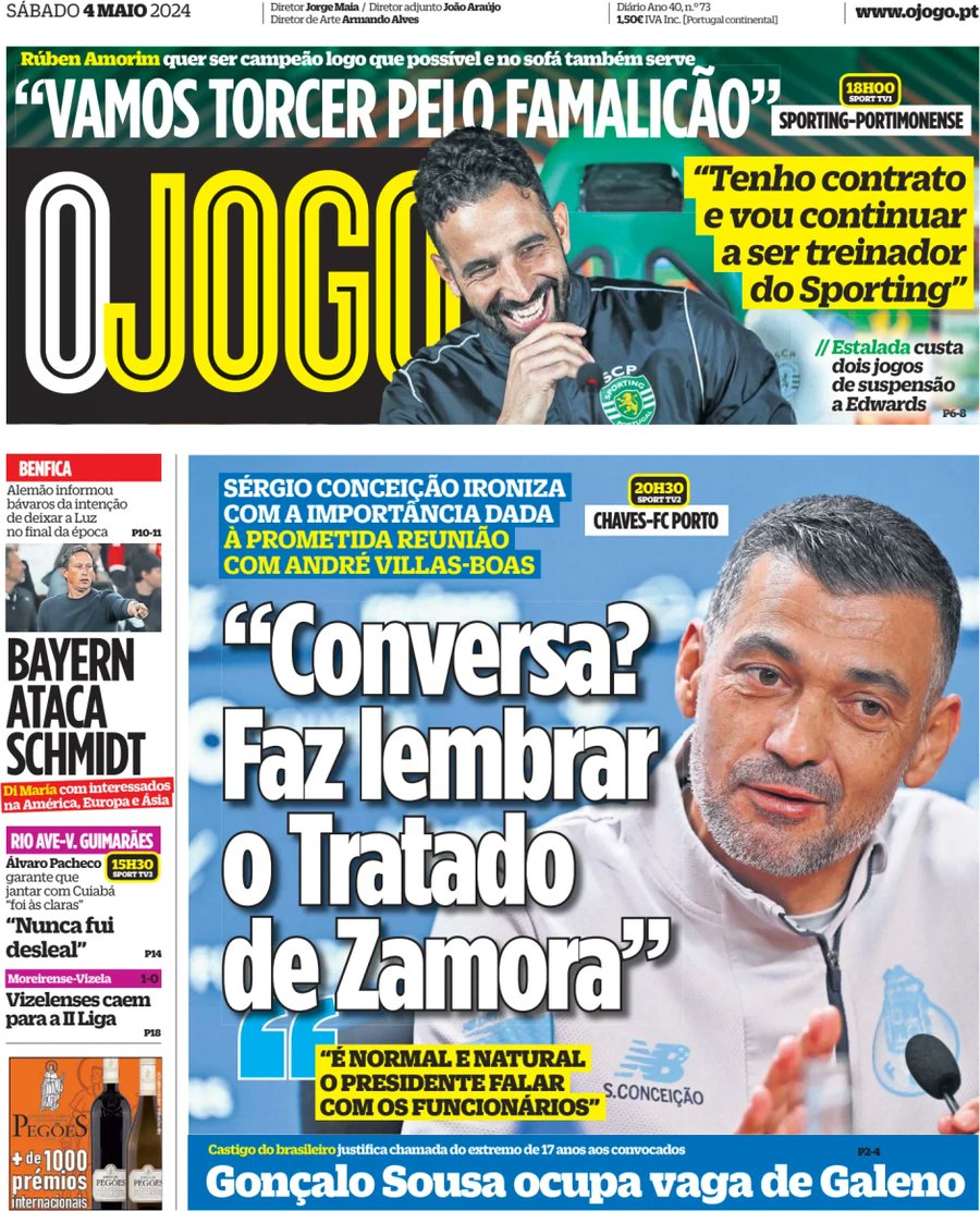 I media portoghesi non sembrano pensarla come Baiocchini