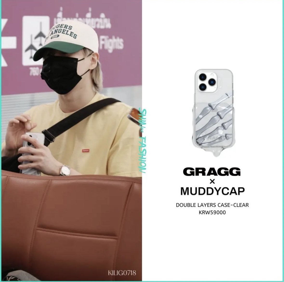 ★GRAGG X MUDDYCAP★送料込★大人気★韓国★DOUBLE LAYERS CASE ☆New Jeans ミンジ 着用！！【GRAGG X MUDDYCAP】DOUBLE LAYERS