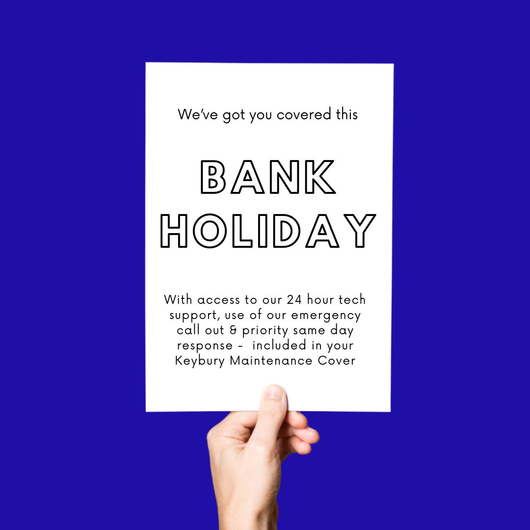 Our office is closed for the Bank Holiday weekend As always, if you need support with your Keybury system, you can call our out of hours team. Phone our main number to be directed to our out of hours service. 01535 661197 #bankholidayweekend