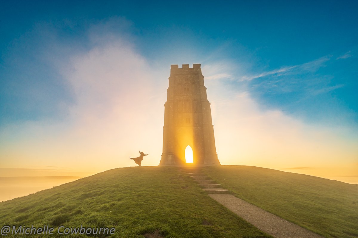 Glastonbury Tor in the mist is always a magical experience but it is the people you meet up there that make it special. ❤️As the mist swirled, the people danced.