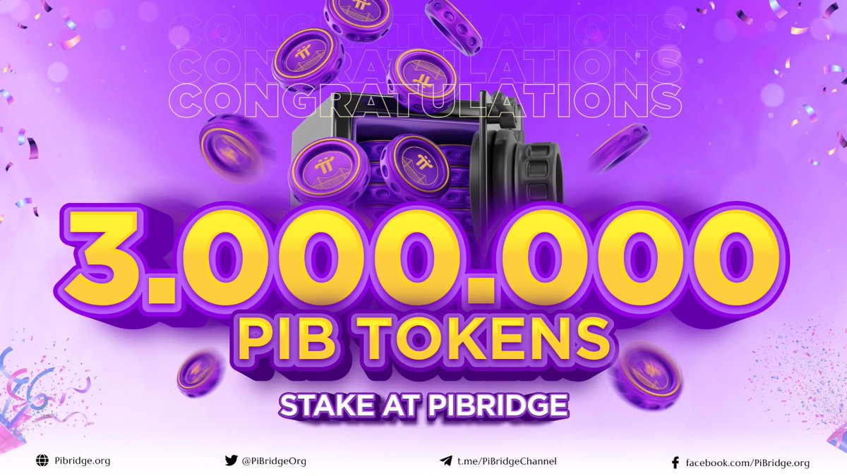 🥳CONGRATULATIONS ON 3M PIB TOKENS BEING STAKED ON PIBRIDGE APP🥳

The impressive figures are proving the trust of the community and the promising future of the PIB token. Currently, PIB holders can choose to stake PiB to receive interest in Pi or PiB. Pibridge always diversifies…