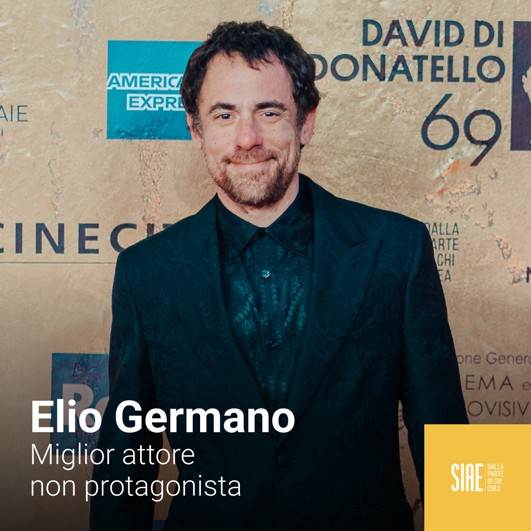 Primo @PremiDavid per Elio #Germano che è Miglior attore non protagonista in 'Palazzina LAF'. #david69 #siae #dallapartedichicrea