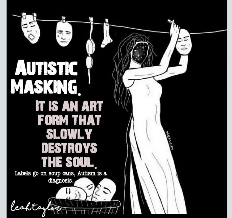 #AutisticMasking #Autism #SocietiesNorms

Art work - Nemea.