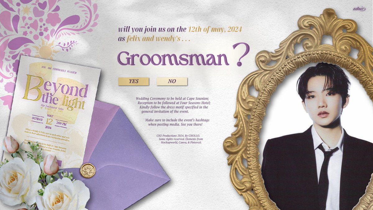 ‌
   I, ZEYN GAVIN, am ready to witness the light of
   love as a GROOMSMAN on Wendy and Felix's 
   enchanted wedding.

   #GoldenStrandsOfLove
   #TangELLEdWithBASTI 
   #BeyondTheLight

           ‌