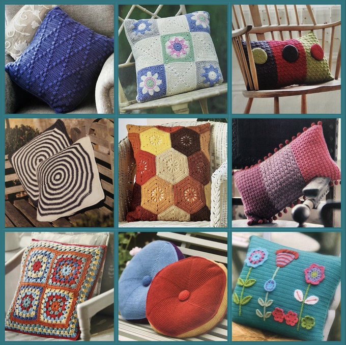 Here are some crochet cushion pattern ideas 😊 Create one or a few as handmade gifts for friends and loved ones or a lovely cosy project to craft to for your home #MHHSBD #craftbizparty #UKGiftAM Link below