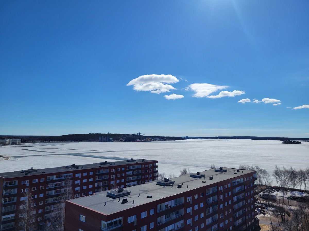 Where the icebreakers go in and out, the water is no longer refreezing constantly. It's a little strange to see people out on the ice not so far from open water (probably difficult to notice the little speck people in this pic if it gets compressed though)