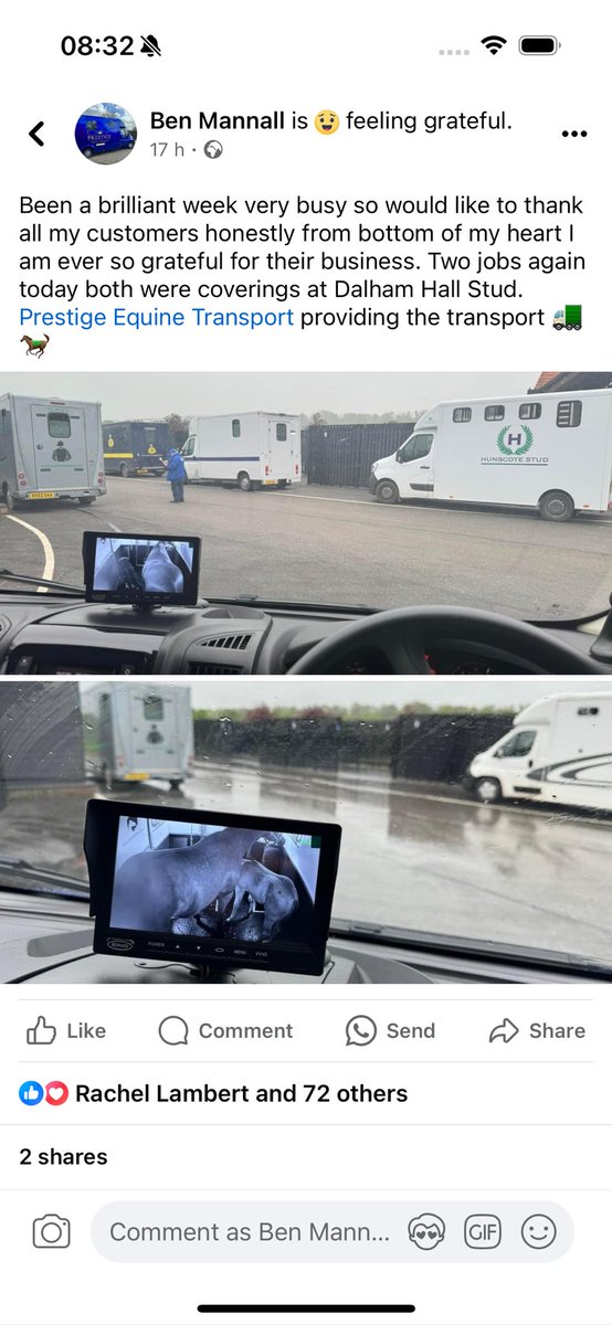 BenMannall's tweet photo. Been a busy week. Time to recharge the batteries over the weekend ready for next week. Loving how things are going #RacehorseTransport#PrestigeEquineTransport 🚛🐎 https://t.co/05bAV5GrqZ