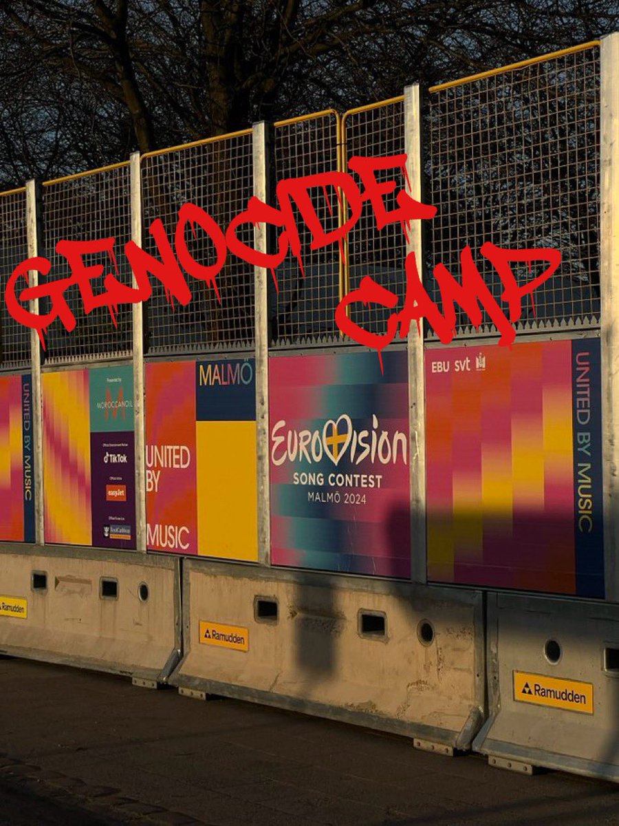 @Eurovision GENOCIDE CAMP MALMÖ 2024 ☠️ #DirectAction #Sabotage #FCKIDF #FreePalestine #BoycottEurovision #Gaza_in_Genocide 🍉