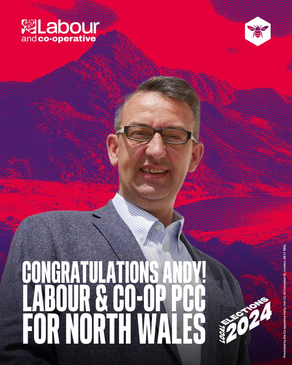 🎉 Congratulations @acdunbobbin, Labour & Co-operative PCC for North Wales!