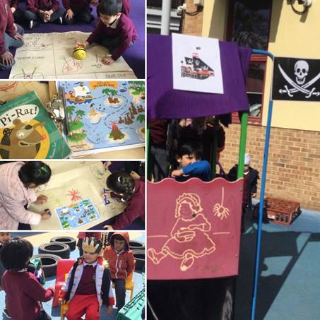 #Nursery were inspired by their reading book Pi-rat by @maxillustration and we sailed the seas on our makeshift ships, searched for treasure using Bee Bots & learned about pirates UNCRC Article 12: I have the right to be listened to & taken seriously #EYFS