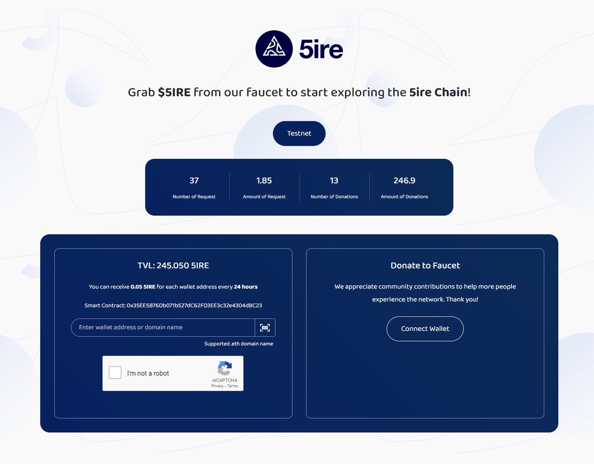 Chains.tools ๐ ๏ธ All-in-one crypto toolbox (@chains_tools) on Twitter photo ๐ The #Web3 faucet tool is now live on <a href="/5ireChain/">5ireChain (What's cooking?)</a>
Now you can easily acquire small amounts of cryptocurrency for testing, development, and exploration purposes.
Grab $5IRE #Testnet from our faucet! Explore #5ireChain now at chains.tools/faucet/5ire ๐ ๐ The #Web3 faucet tool is now live on <a href="/5ireChain/">5ireChain (What's cooking?)</a>
Now you can easily acquire small amounts of cryptocurrency for testing, development, and exploration purposes.
Grab $5IRE #Testnet from our faucet! Explore #5ireChain now at chains.tools/faucet/5ire ๐