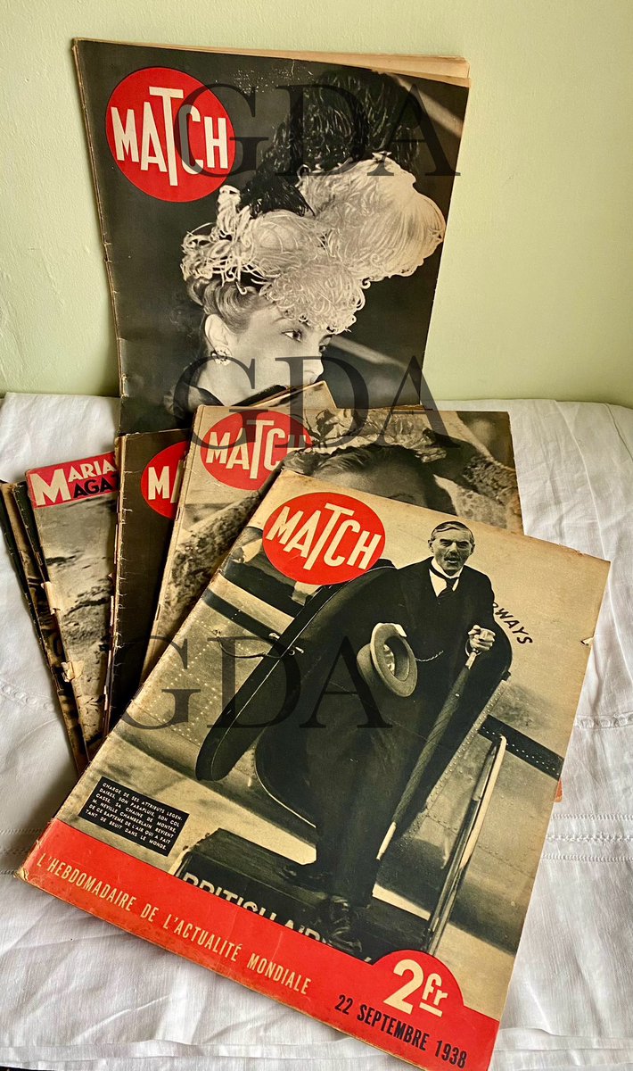 ♥️🤍💙♥️🤍💙
A set of French ‘Match’ magazine, 1938-1939. 
See them and more at,
Dieudonneart.com/antiques

#ukgifthour #French #magazine #chic #interiors #paper #WW2 #vintage #collectables #decor #uniquegifts #history #UKGiftAM #sundayfringe #smartsocial