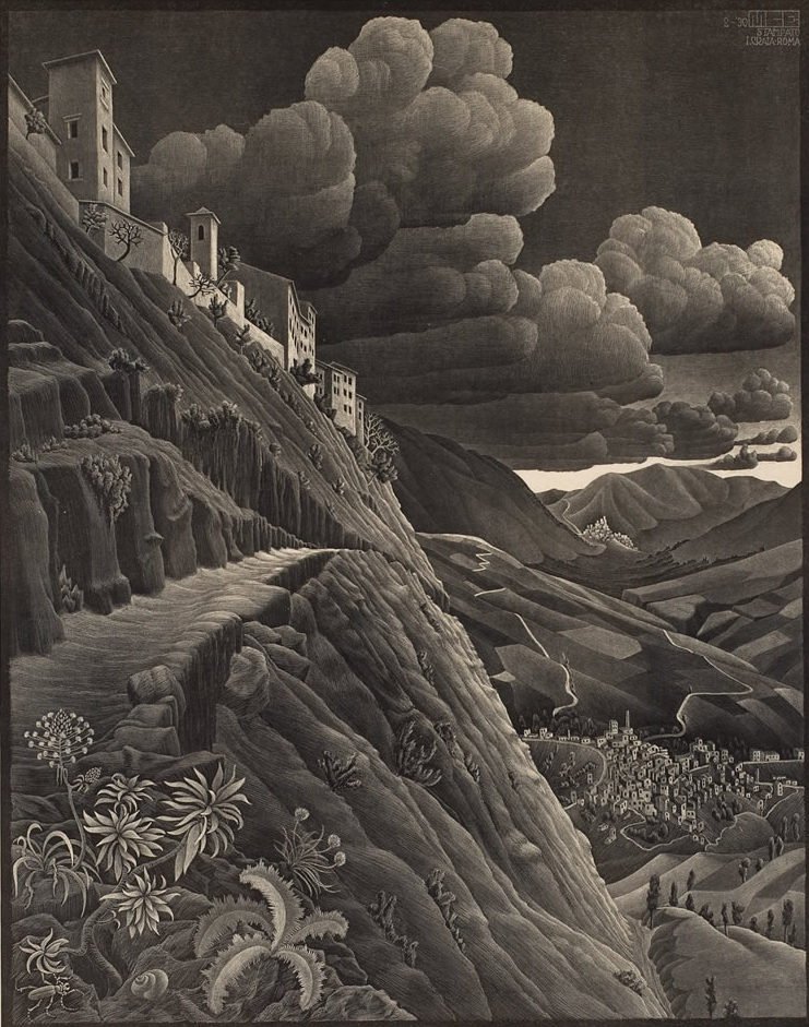 FedeItaliano76's tweet image. Italian landscapes by M. C. Escher (1898–1972)