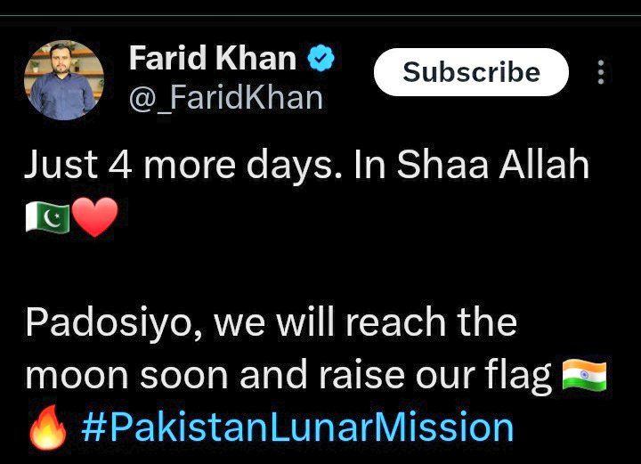 @_FaridKhan Why You Put Indian Flag As Your Flag 😄