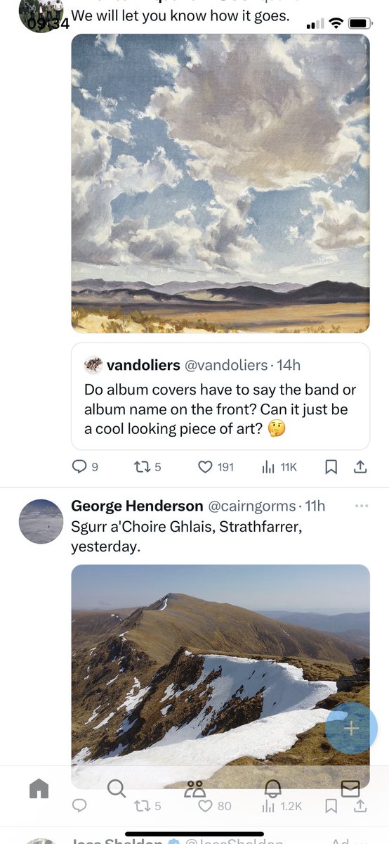 My twitter feed looking like the new album cover from @USAquarium was painted from a @cairngorms photo