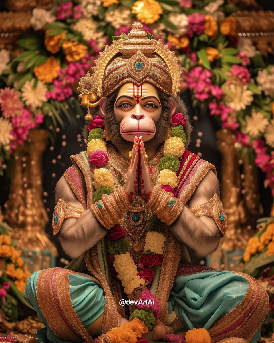 Seek blessings from Lord Hanuman who symbolize devotion & strength. 🙏❤️ #JaiBajrangBali