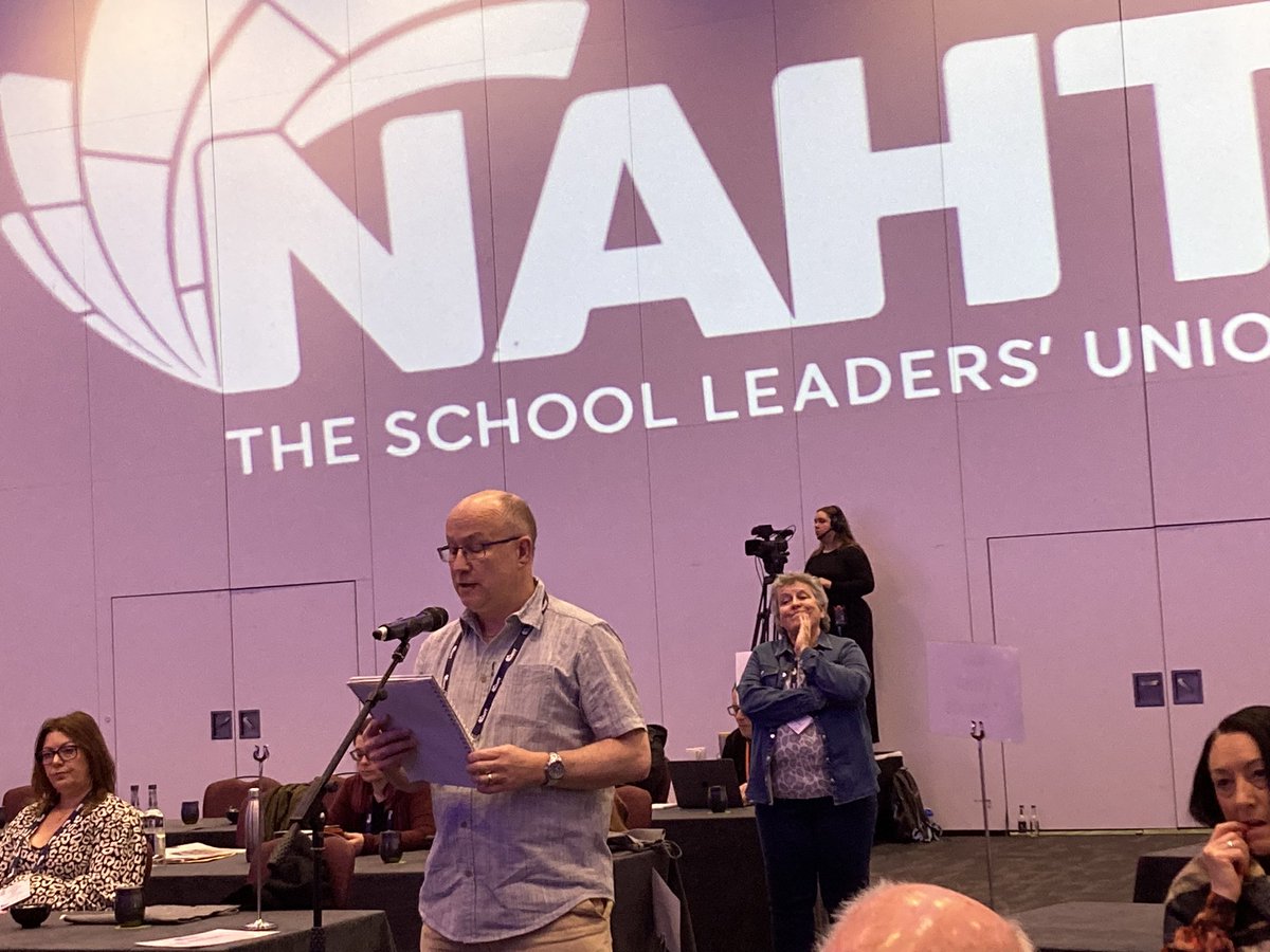 Day two at conference & @NAHTBirmingham Branch Secretary @NAHead10 sharing Birmingham leader’s frustrations & concerns over inadequate funding for nursery children with SEND, supporting Motion 9 @NAHTnews #NAHTconf