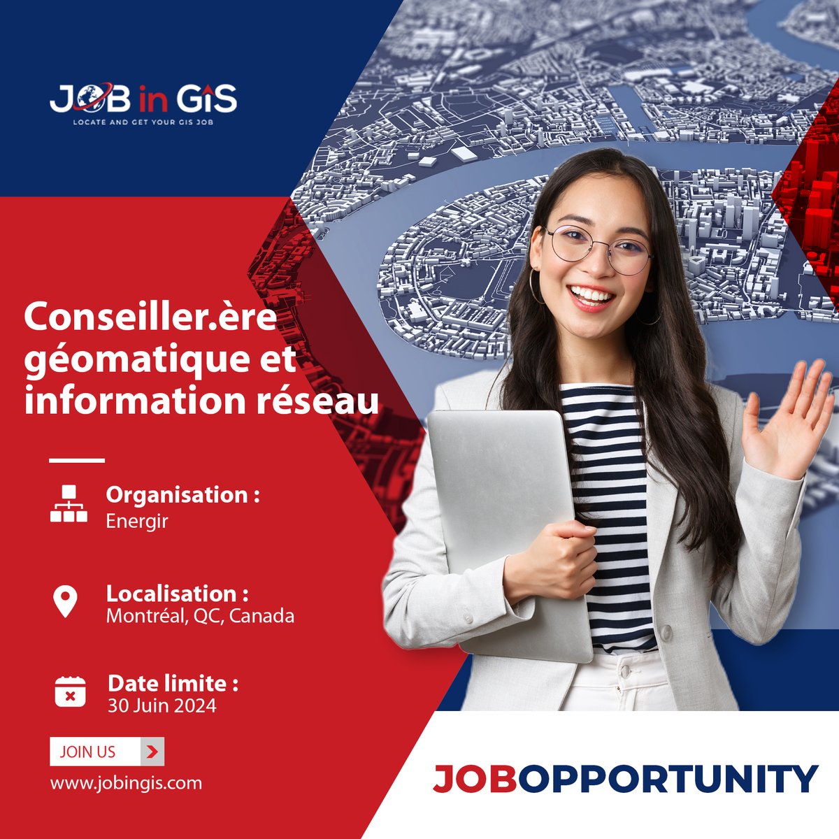 #jobingis : Energir recrute un(e) Conseiller.ère géomatique et information réseau
📍 : #Montreal , QC, #Canada

Apply here 👉 : jobingis.com/jobs/conseille…

#Jobs #mapping #GIS #geospatial #remotesensing #gisjobs #Geography #cartography