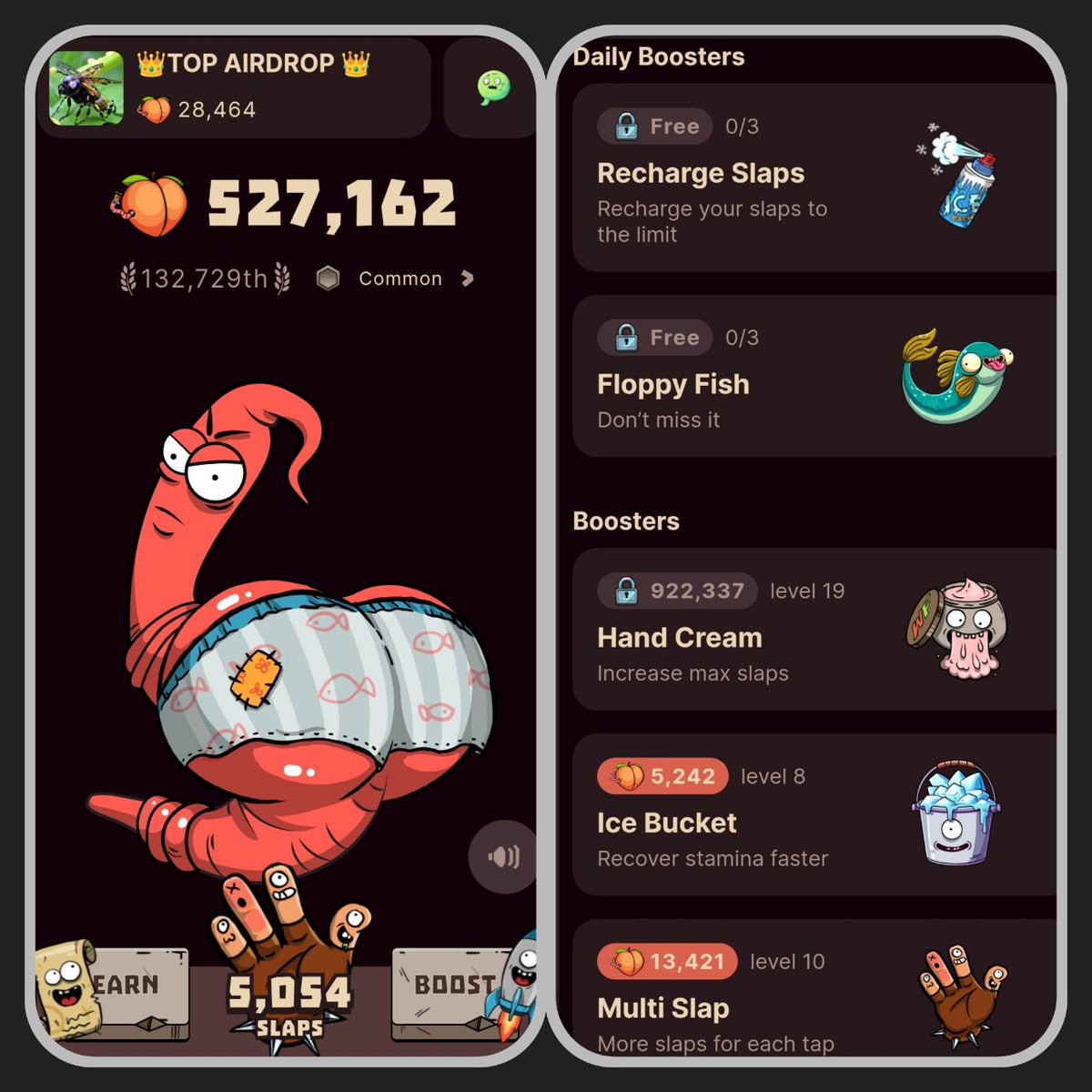 🆕New clicker bot 'Wormfare Slap' on the Poligon Matic network 💎🐛 ☝Click and earn 🍑peaches to convert into 'WORM' tokens in the future, publication is promised soon!!!🐛 ➡️ t.me/wormfare_slap_…