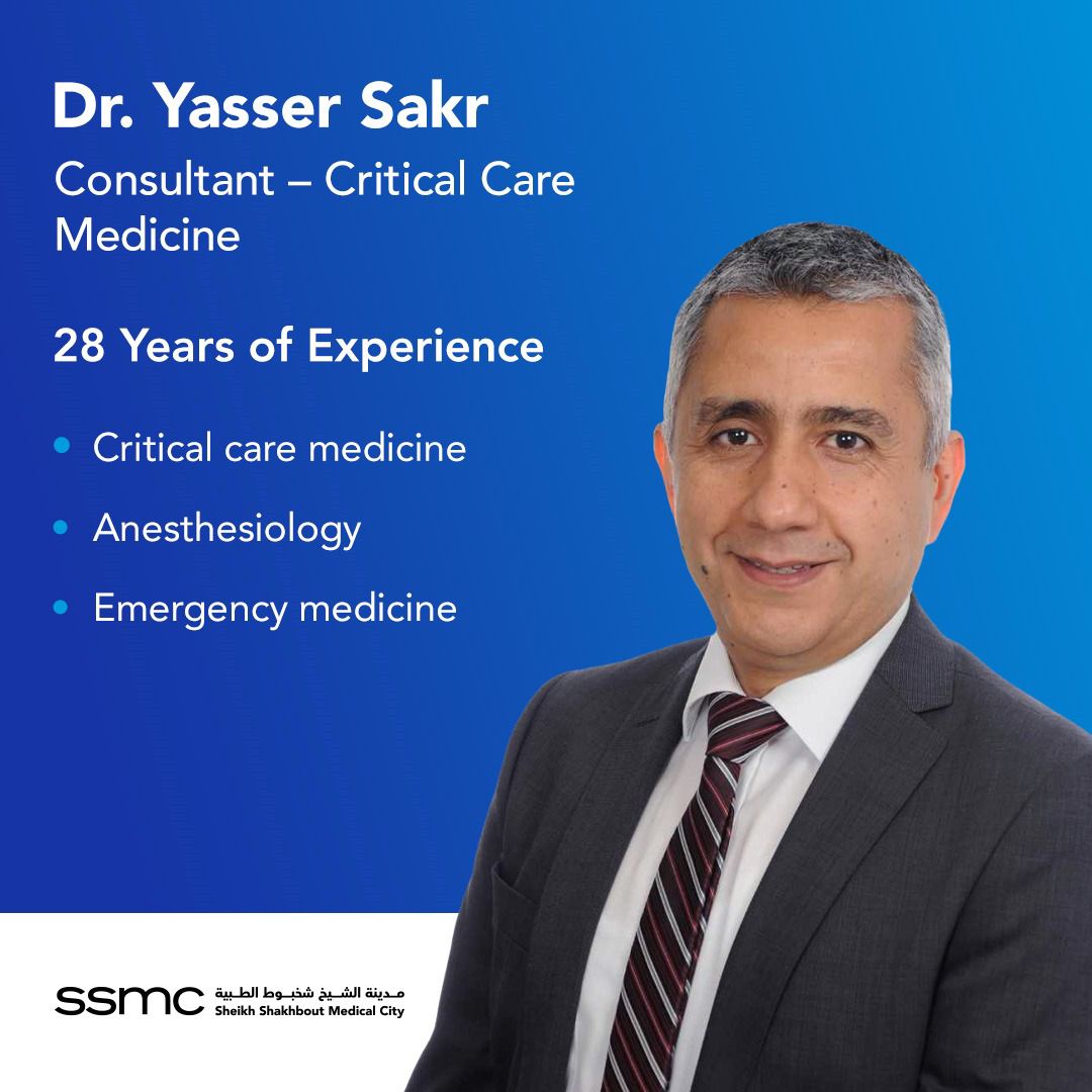 We'd like to extend a warm welcome to Dr. Yasser Sakr. We're
thrilled to have him on board, bringing his dedication and expertise to our SSMC community.

Visit bit.ly/4bmF1iV to learn more and book a consultation.

#SSMCAbuDhabi #AWorldofExpertsForYou #MedicalExpertise