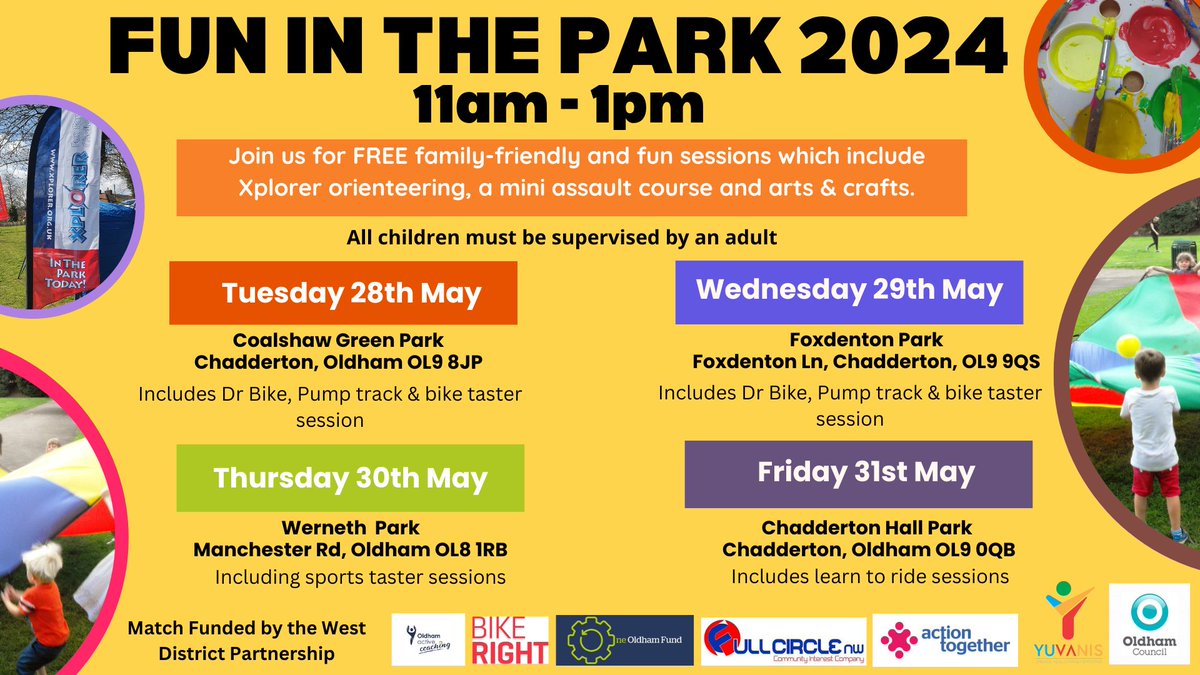FULLCIRCLE NW CIC (@fullcirclenwcic) on Twitter photo We are looking forward to working with <a href="/YuvanisF/">Yuvanis Foundation</a> and <a href="/BikeRightUK/">Bike Right</a> for lots of #FamilyFun in the West District #Oldham this May half term π
#THANKYOU to our funders <a href="/WeActTogether/">Action Together</a> and the West District Partnership <a href="/OldhamCouncil/">Oldham Council</a> We are looking forward to working with <a href="/YuvanisF/">Yuvanis Foundation</a> and <a href="/BikeRightUK/">Bike Right</a> for lots of #FamilyFun in the West District #Oldham this May half term π
#THANKYOU to our funders <a href="/WeActTogether/">Action Together</a> and the West District Partnership <a href="/OldhamCouncil/">Oldham Council</a>