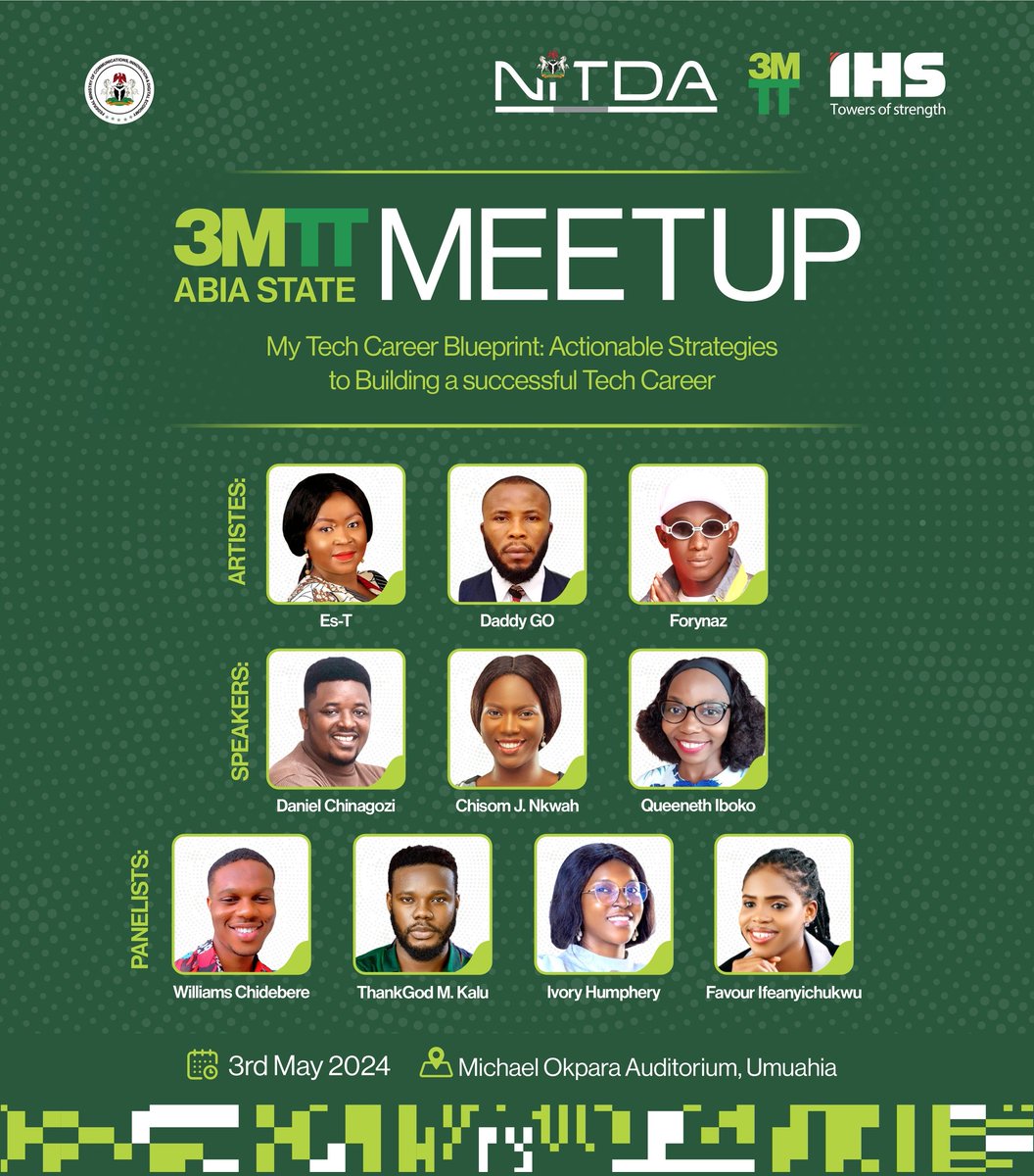 Yesterday was a remarkable day for the 3MTT Abia State Community as we hosted the state's first Meetup. Be on the lookout for more highlights from the Maiden 3MTT Abia Meetup held yesterday. 
#3MTTNigeria 
#3MTTAbia
#3MTTAbiaMeetup