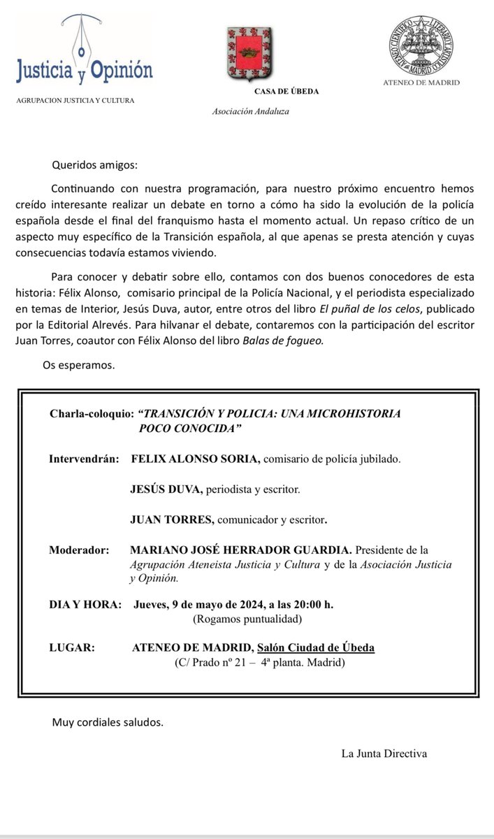 ¡Atención! Hay que hacer hueco en la agenda el jueves.