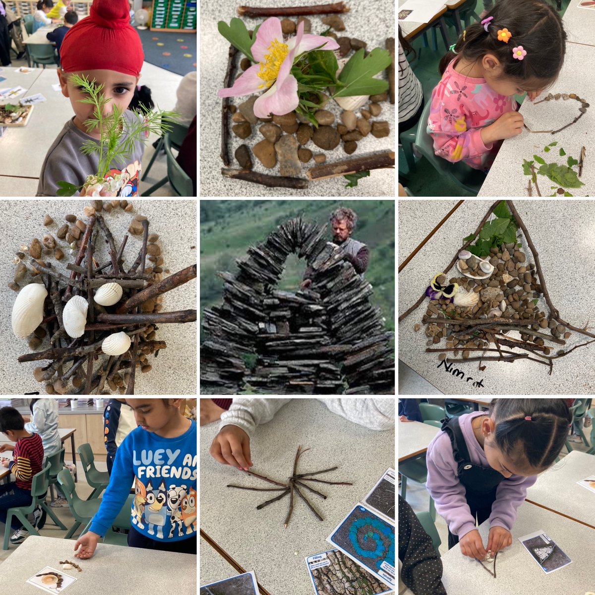Inspired by the work of Andy Goldsworthy (@GoldsworthyAndy), Year 1 created nature sculptures from material found outdoors.  UNCRC Article 29: I have the right to an education which develops my personality, talents and abilities. #Year1 #art