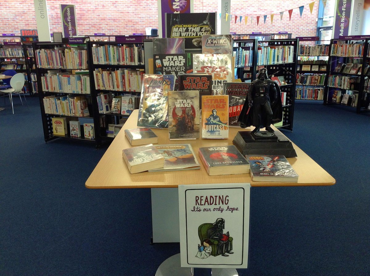 Happy #StarWarsDay! Check out this #StarWars reads display that #NorthInchLibrary has created for Star Wars Day! Pop along and borrow a book... and #MayThe4thBeWithYou