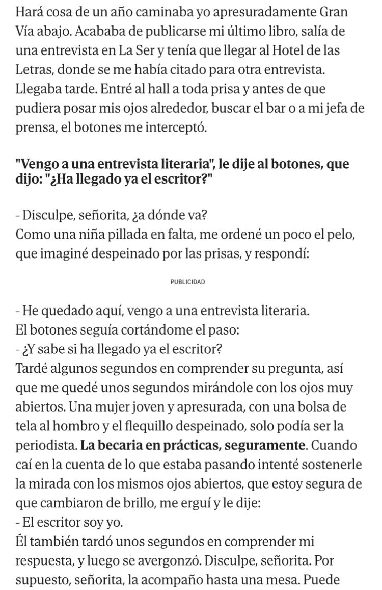 Ya tenéis en la web de @LaLectura_EM este texto en que os hablo de mis dibujos de infancia, de mi anécdota con un botones del Hotel de las Letras y de Elena Garro y Virginia Woolf. El escritor soy yo 👇👇👇 elmundo.es/la-lectura/202…