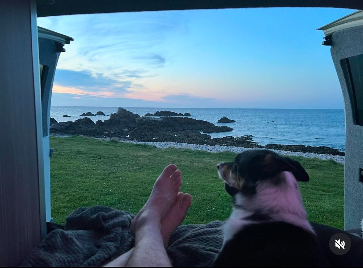 Me and the mutt in my campervan in Findochty. Lovely site with an awesome pub/restaurant at the gate.